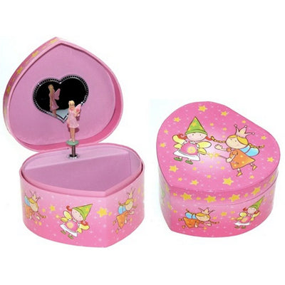 Simplement pour les enfants simplement pour la forme de coeur des bijoux en bois avec de la musique et de la ballerine