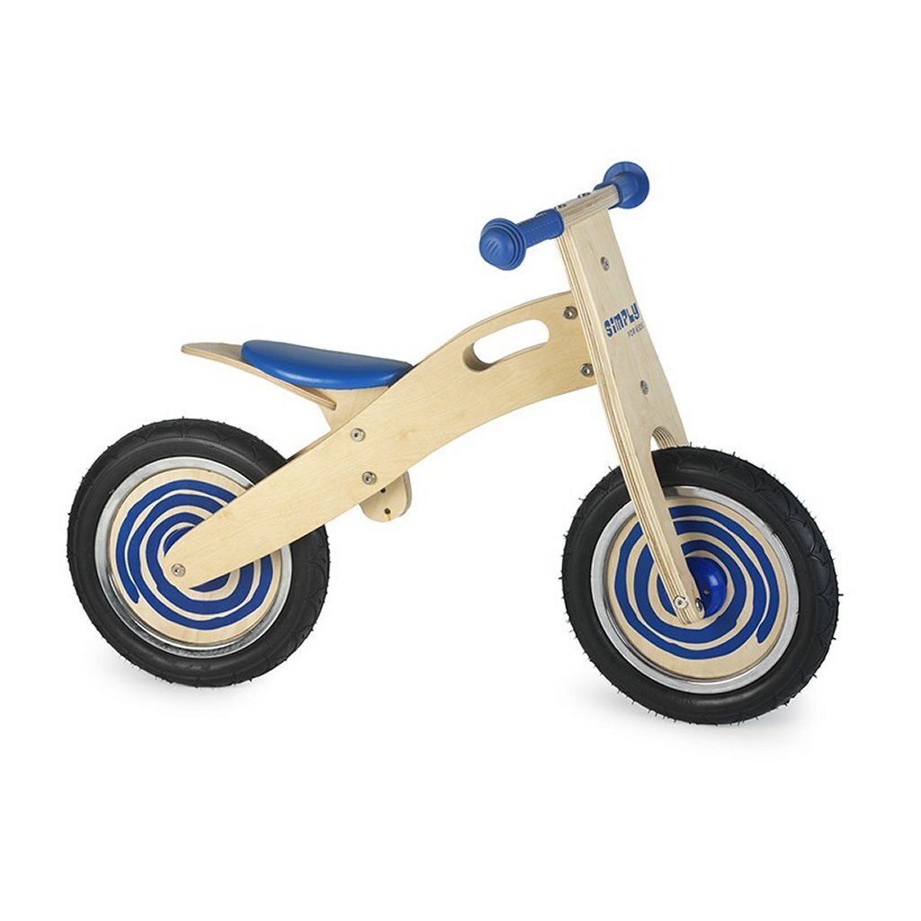 Vélo d'équilibre en bois simplement - bleu