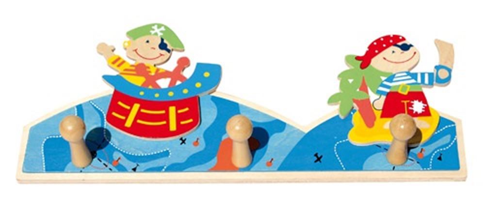 Simplement pour les enfants simplement pour le pirate de porte-manche en bois