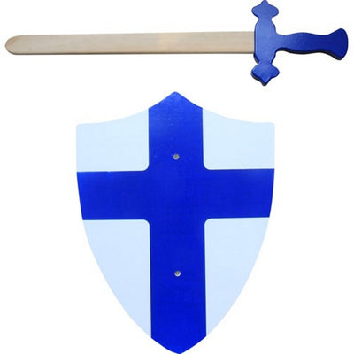 Simplement pour les enfants simplement pour l'épée en bois et le bouclier bleu