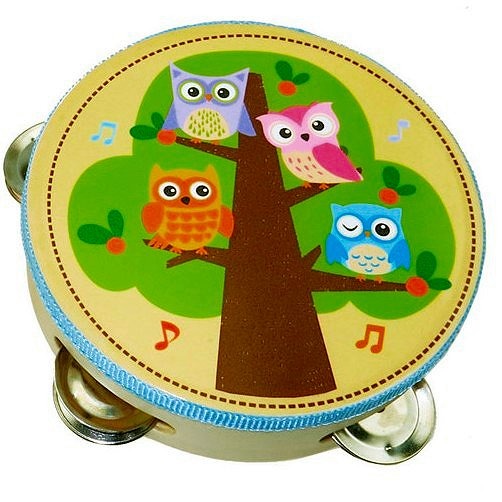 Simplement pour les enfants simplement pour les hiboux en tambourin en bois