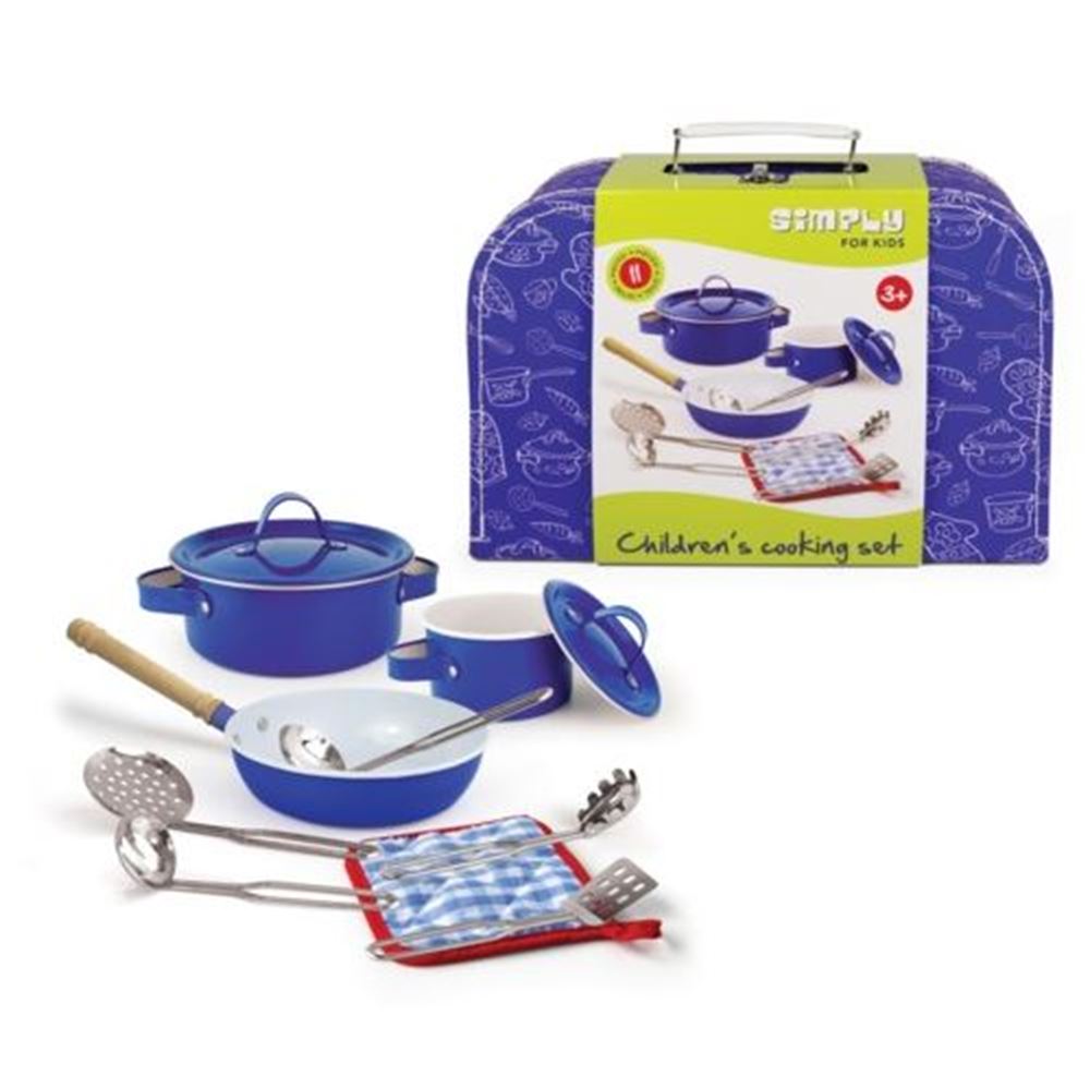Set de cuisine en valise bleue