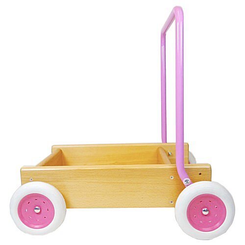 Van Bueren Van Bueren Wooden Push Wagon avec apprendre à marcher sur le stand naturel