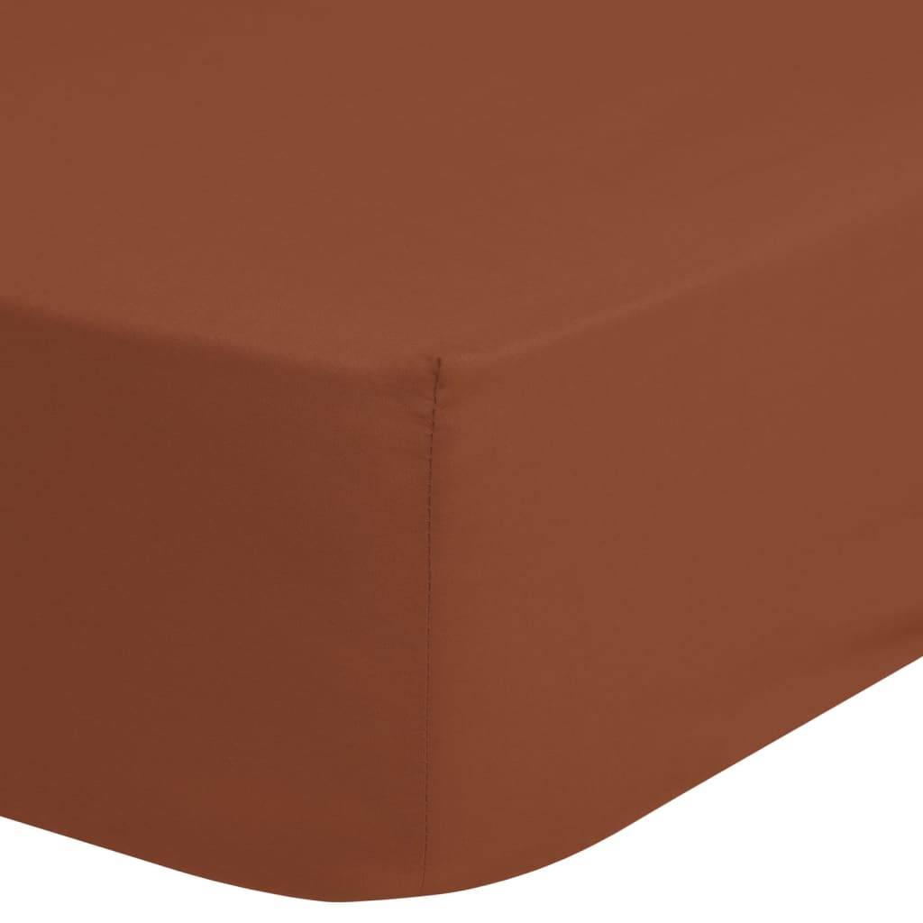 Bonjour Good Morning Fitted Sheet Jersey 90 100x220 cm Terracotta -Colored