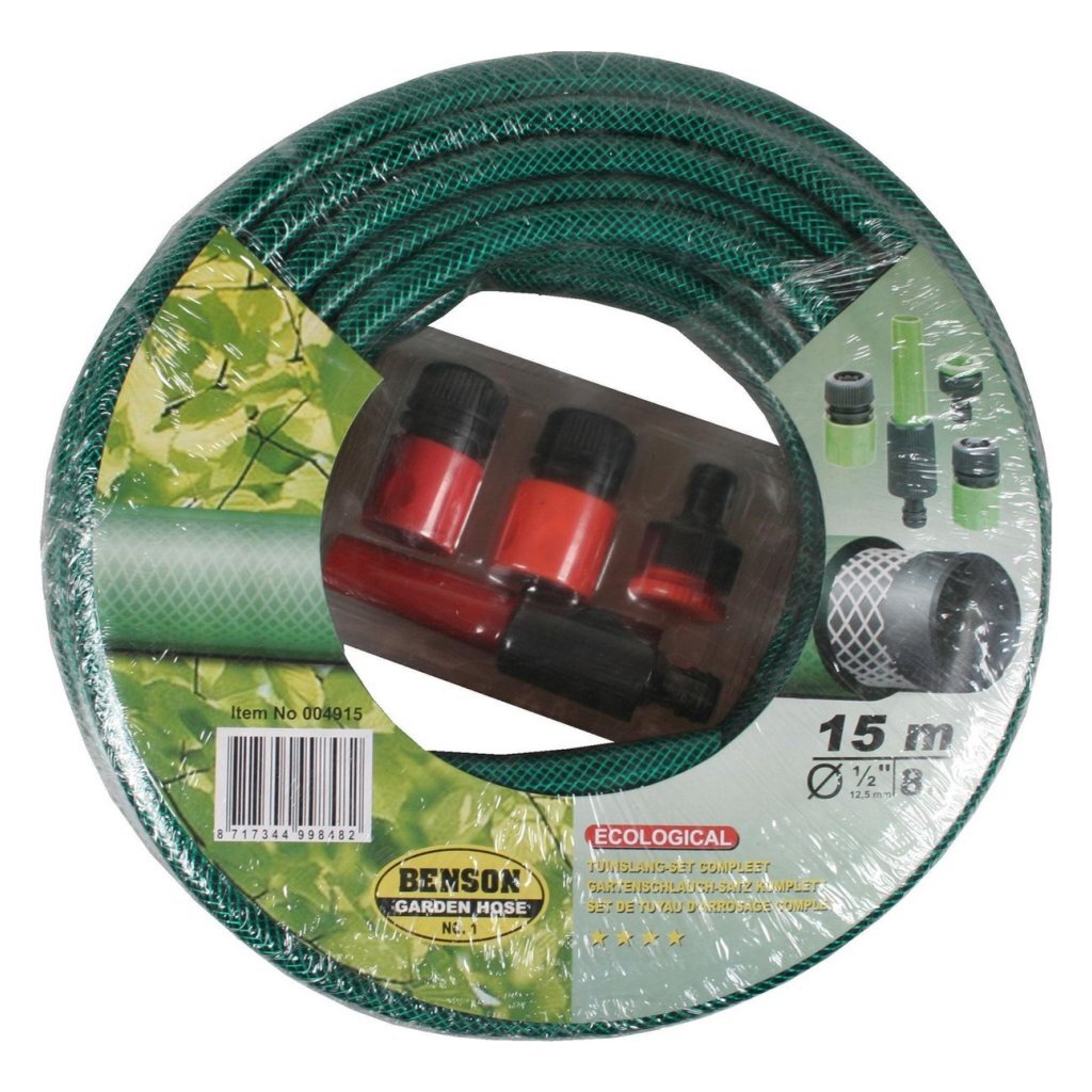 Benson set de tuyaux d'arrosage 15 m vert orange