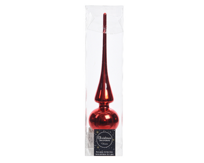 Decoris Peak verre brillant Noël rouge 26cm