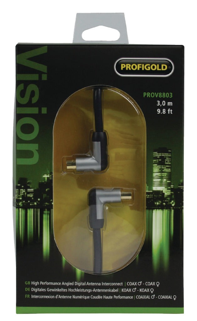 Profigold Profigold Prov8803 Cable Cable mâle sur une femme sur des actions 3,00 m noir