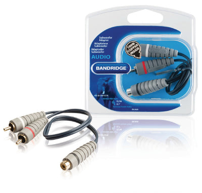 Bandridge Bandridge Bal4600 Câble subwoofer 2x RCA mâle RCA femelle 0,20 m bleu