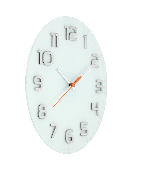 Nextime Nextime NE-8817WI Horloge murale toboggan. 30 x 3,5 cm, verre, blanc, «ronde chic»