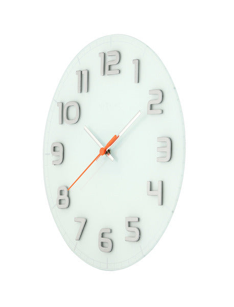 Nextime Nextime NE-8817WI Horloge murale toboggan. 30 x 3,5 cm, verre, blanc, «ronde chic»
