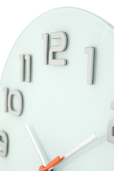 Nextime Nextime NE-8817WI Horloge murale toboggan. 30 x 3,5 cm, verre, blanc, «ronde chic»
