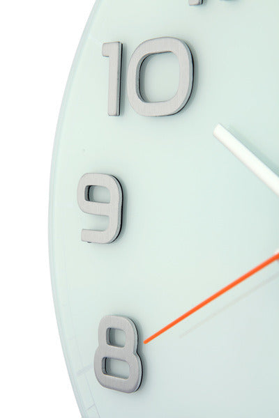 Nextime Nextime NE-8817WI Horloge murale toboggan. 30 x 3,5 cm, verre, blanc, «ronde chic»