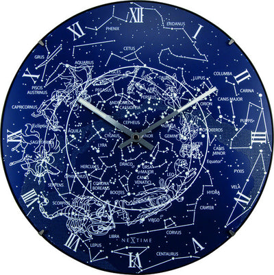 Nextime Nextime NE-3165 Horloge murale toboggan. 35 cm, boule de verre, «Dôme de la voie laiteuse»