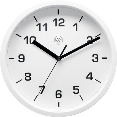Nextime Nextime NX-7321WI Horloge murale NXT Diamètre 20 cm Plastique blanc, cadran blanc