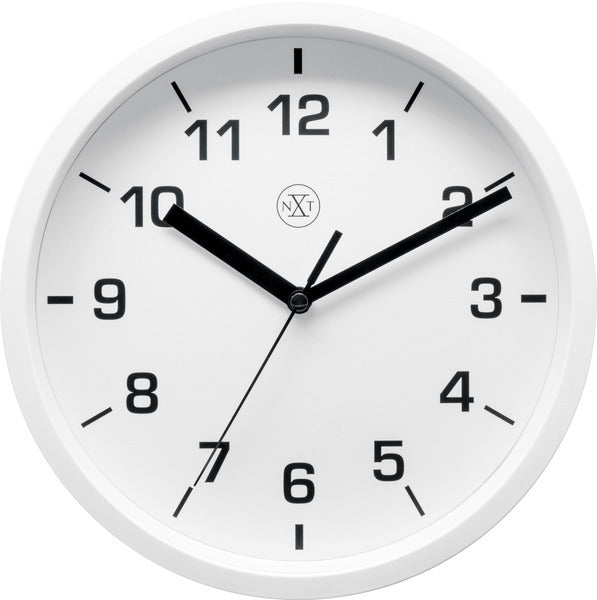 Nextime Nextime NX-7321WI Horloge murale NXT Diamètre 20 cm Plastique blanc, cadran blanc