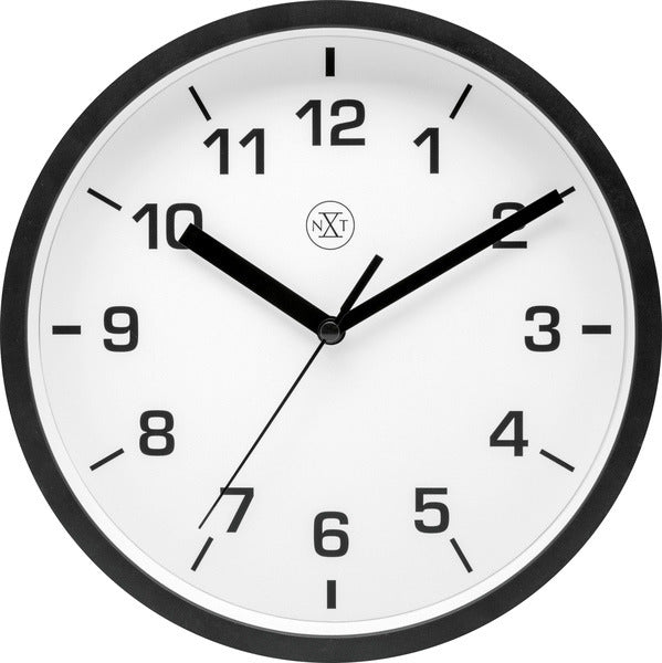 Nextime Nextime NX-7321ww Clock Wall NXT Diamètre 20 cm Plastique noir, cadran blanc