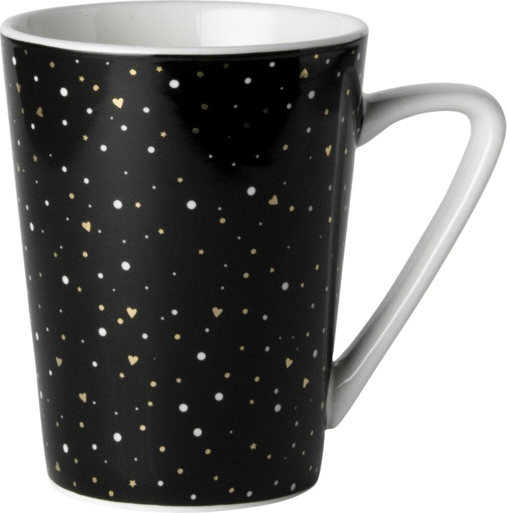 Rose néerlandaise hollandaise rose loft noir et blanc tasse noire avec paillettes 31 CL