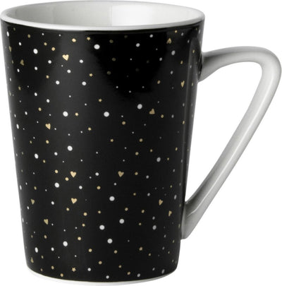 Rose néerlandaise hollandaise rose loft noir et blanc tasse noire avec paillettes 31 CL