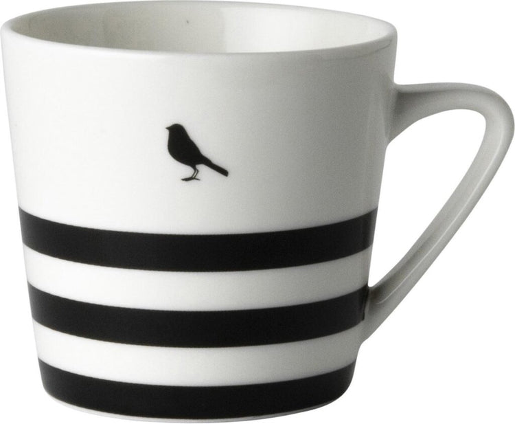 Rose néerlandaise néerlandaise loft tasse de café en noir et blanc Stripe graphique 20 CL