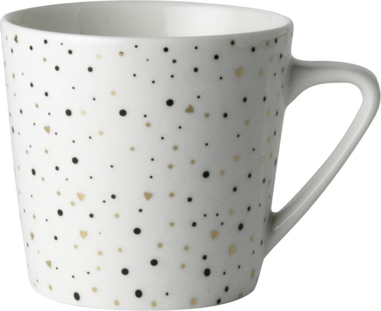 Rose néerlandaise hollandaise rose loft tasse de café noir et blanc blanc avec des paillettes 20cl