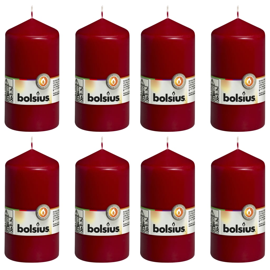 Bolsius Bolsius Stollen Cougies 8 pcs 130x68 mm de vin rouge