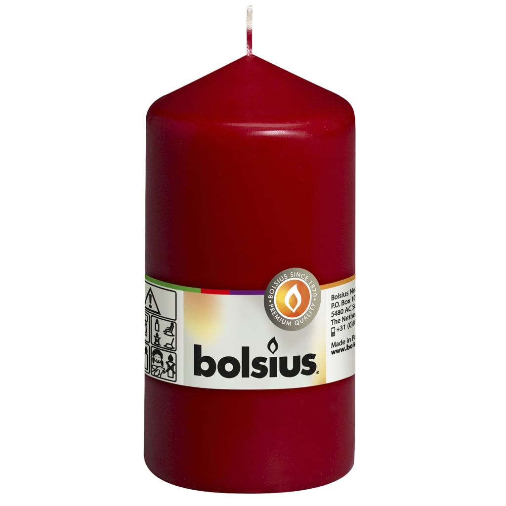 Bolsius Bolsius Stollen Cougies 8 pcs 130x68 mm de vin rouge