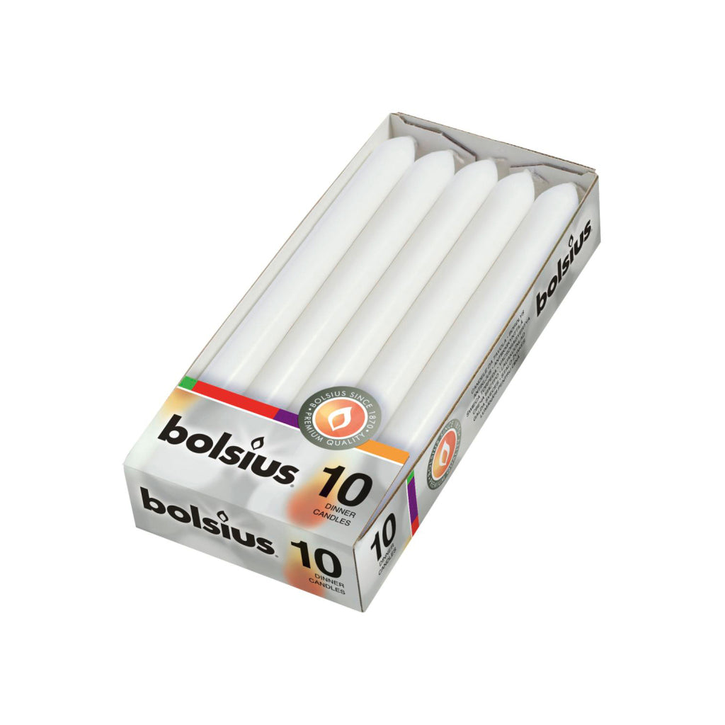 Bolsius Bolsius Dîner Cougies 2x23 cm 10 pièces blanches
