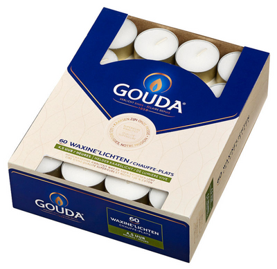 Bougie chauffe-plat Gouda 4h30 boîte de 60 pièces