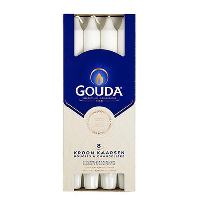 Gouda Gouda Kronkaarsen 24 x 2,4 cm 8 pièces blanches