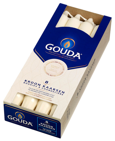 Gouda Crown Candles 8 pièces Ivory