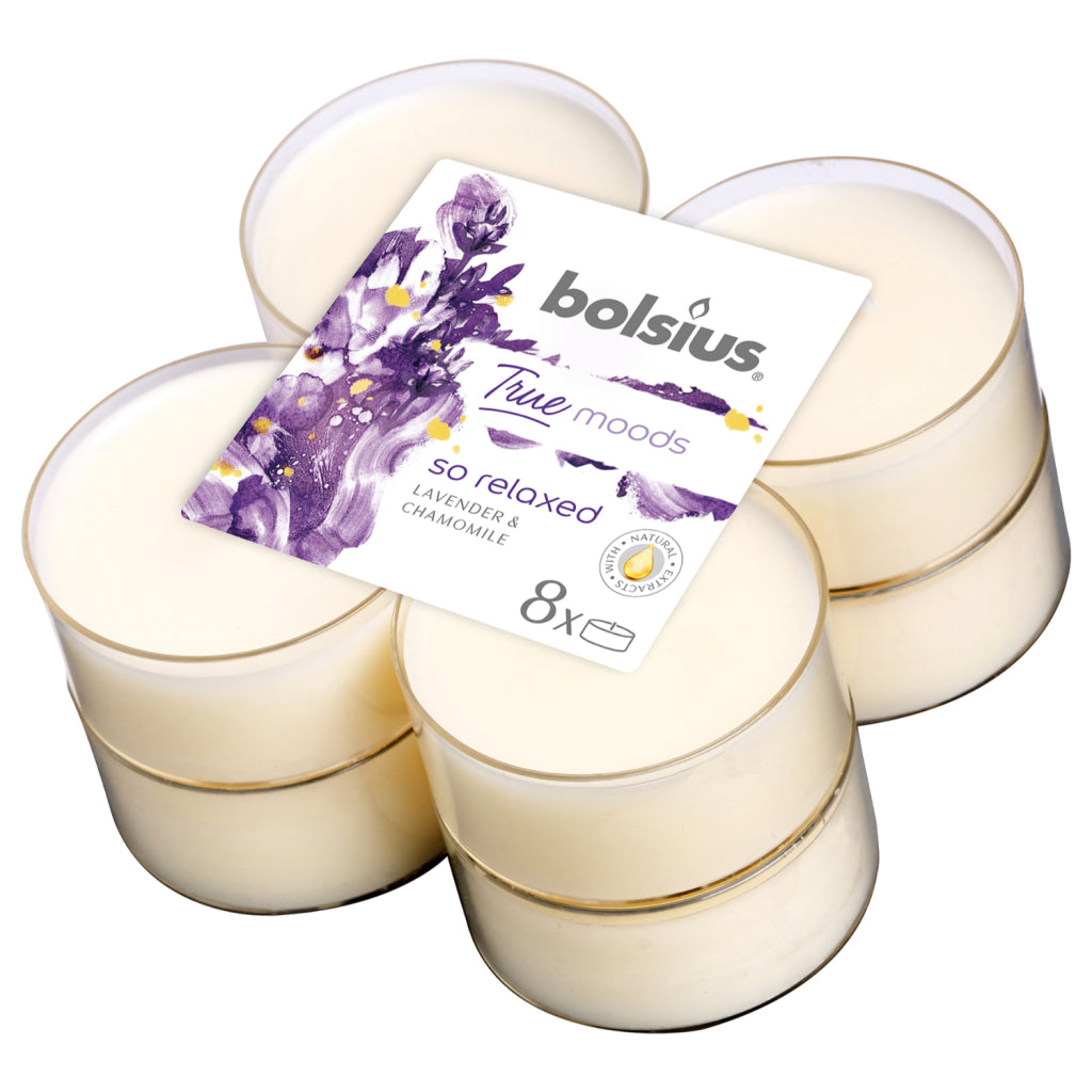 Bolsius Bolsius True Humes Maxilichten Lavendel-Kamille 8 pièces