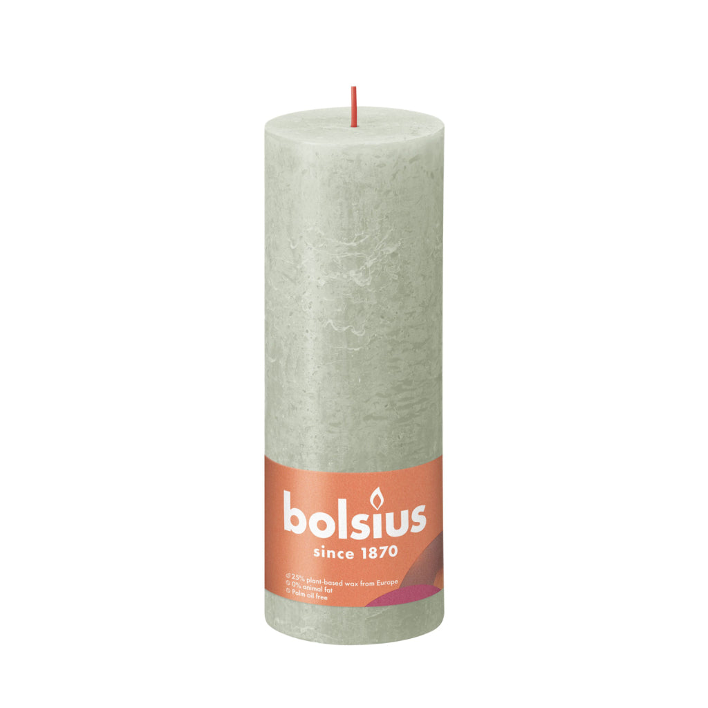 Bolsius Bolsius Stume rustique bougie vert clair 19x6,8 cm