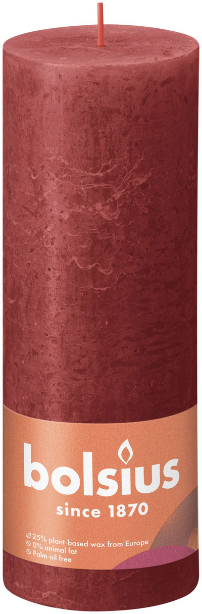 Bolsius Stub Bandle Rustique rouge 190x68 mm