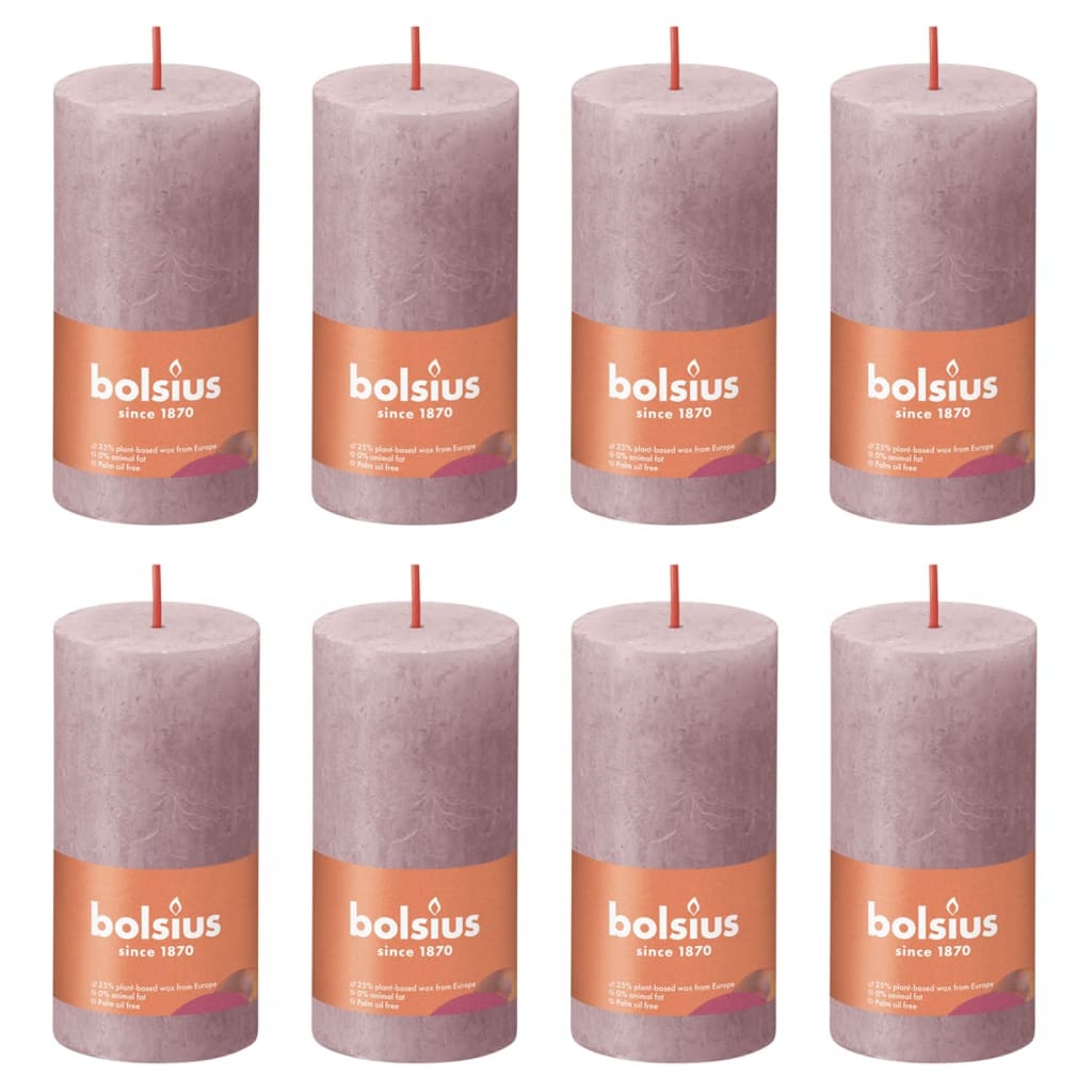Bolsius Bolsius Stollen Shine 8 ST Rustique 100x50 mm Rose