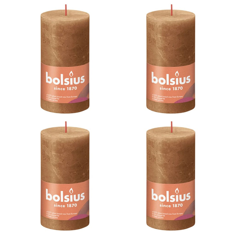 Bolsius Bolsius Stollen Shine 4 St Rustic 130x68 mm Spice Brown