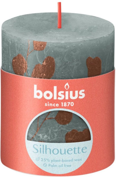 Bolsius Bolsius Rustic imprimé bougie 80 68 Eucalyptus vert