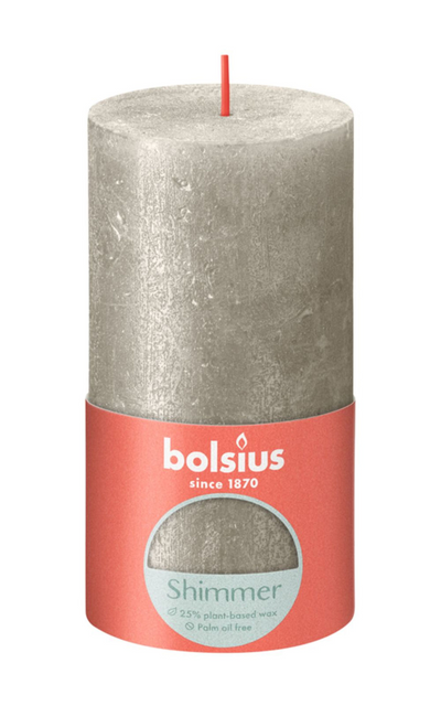Bougie rustique Bolsius 130 68 champagne