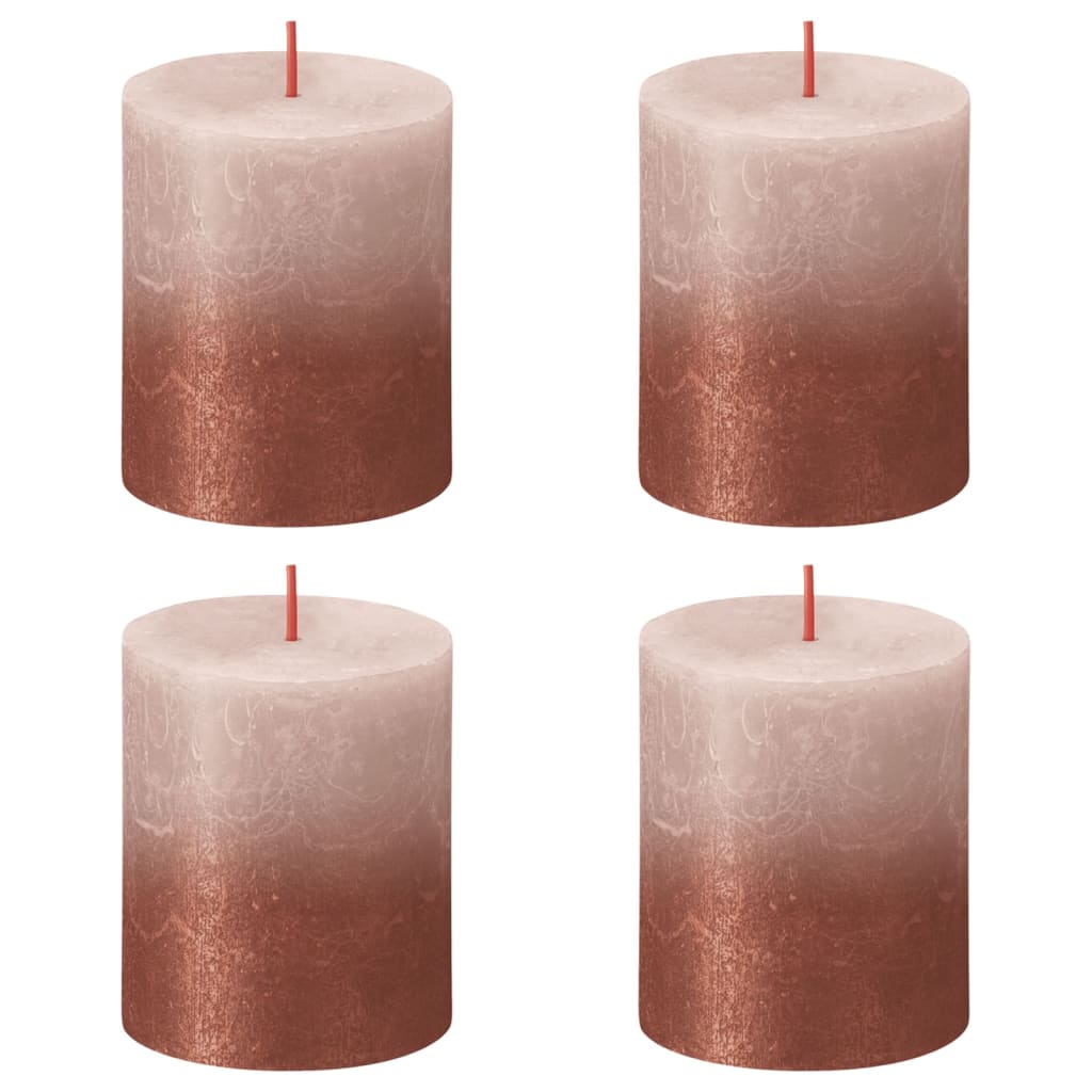 Bolsius Bolsius Stollen Sunset 4 St Rustiek 80x68 mm Mistro -pink et ambre