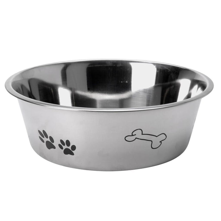 Bol de nourriture pour chiens de base avec imprimé 24 cm en acier inoxydable