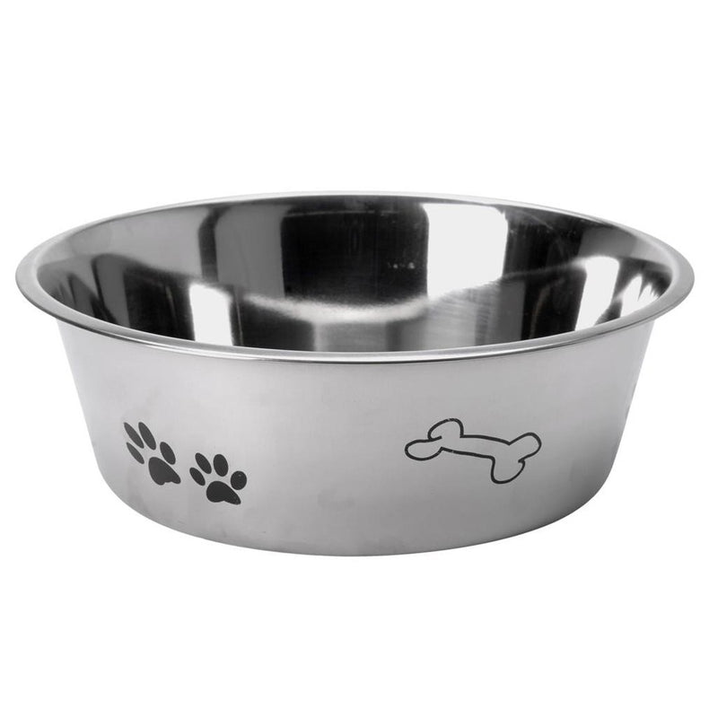 Bol de nourriture pour chiens de base avec imprimé 24 cm en acier inoxydable