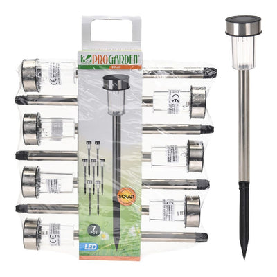 Pro Garden Garden Solarlamp 360 mm Ensemble en acier inoxydable de 7 pièces