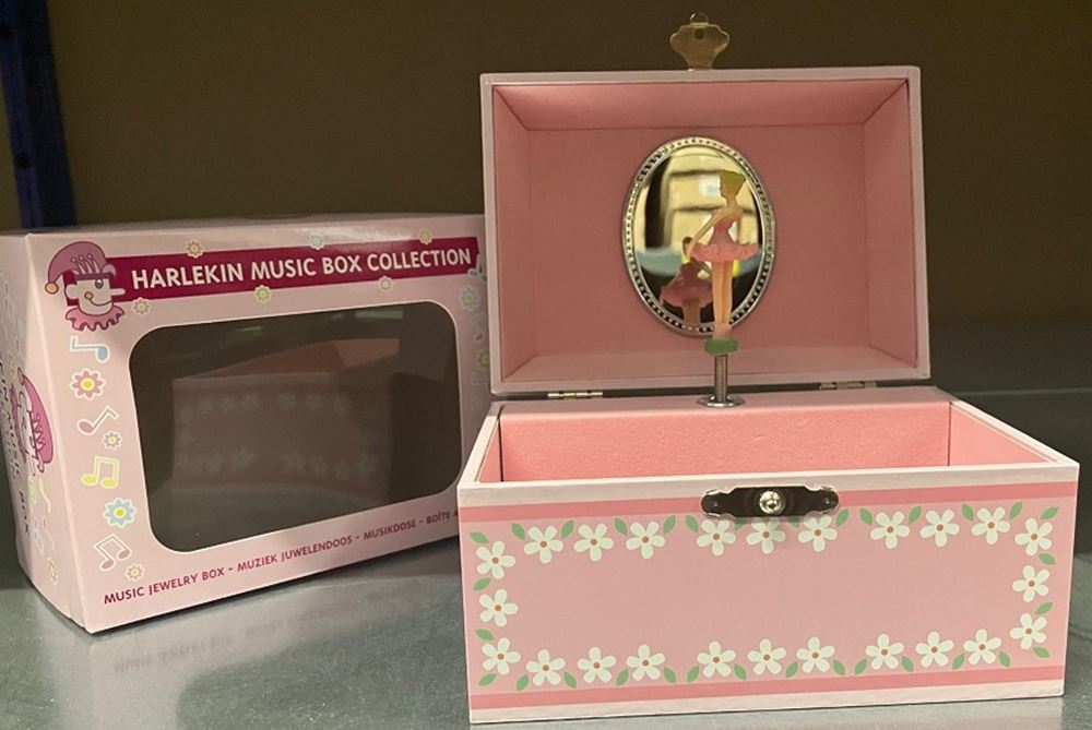 Boîte à bijoux coeur rose avec fleurs