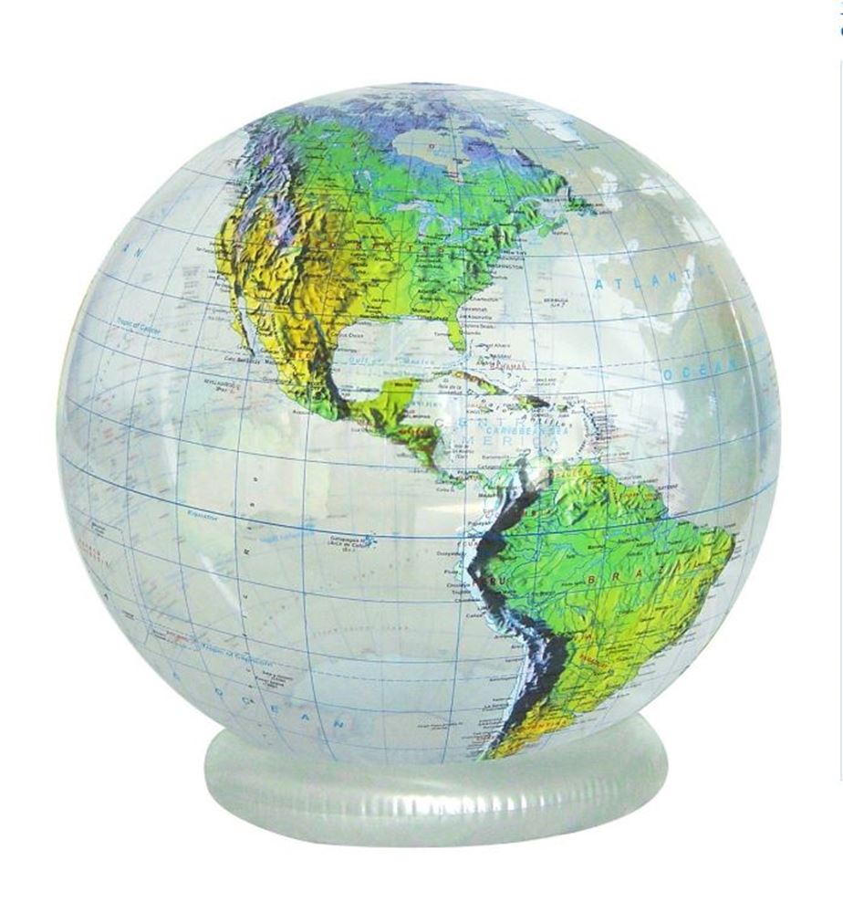 Globe topo transparent 40 cm