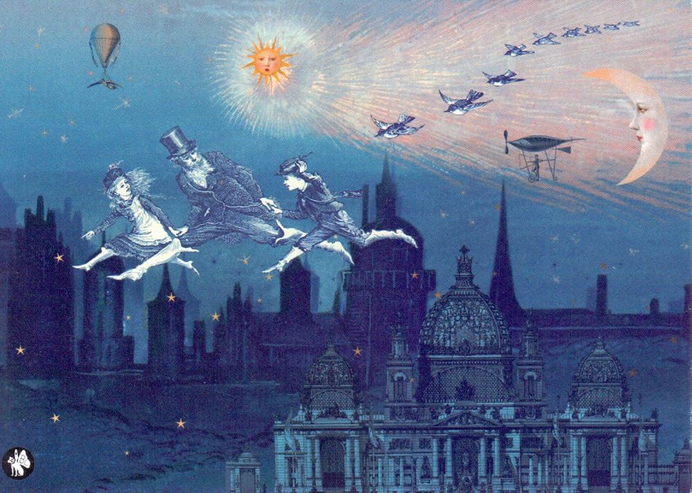 Carte postale illustrée cd01 : vol de nuit. 6 pièces