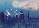 Carte postale illustrée cd01 : vol de nuit. 6 pièces