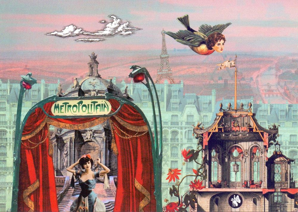 Carte postale illustrée cd02 : métropolitain 6 pcs