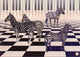 Carte postale illustrée cd03 : piano zèbre 6 pcs