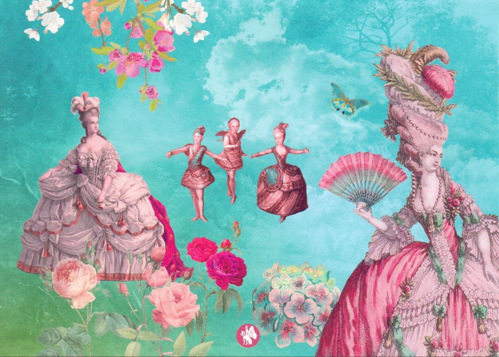 Carte postale illustrée cd04: baroque 6 pcs