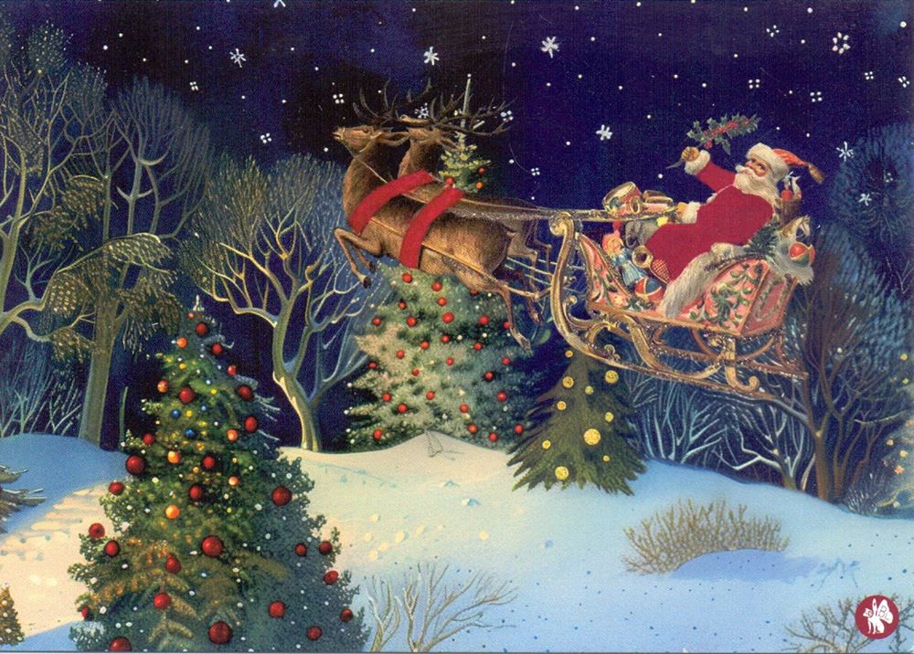 Carte postale illustrée cd09: Noël sle 6 pcs
