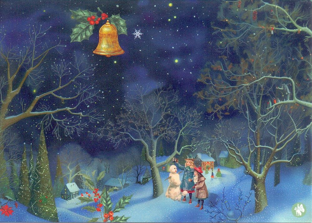 Carte postale illustrée cd11: Noël sno 6 pcs